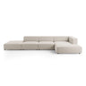 Arendal 5-Sitzer Ecksofa, Rechte Seite, aus Samt in Ecru (Casino Sand), 341x166x70 cm von Cosmopolitan Design – Bild 1