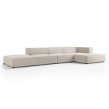 Arendal 5-Sitzer Ecksofa, Rechte Seite, aus Samt in Ecru (Casino Sand), 341x166x70 cm von Cosmopolitan Design – Bild 3