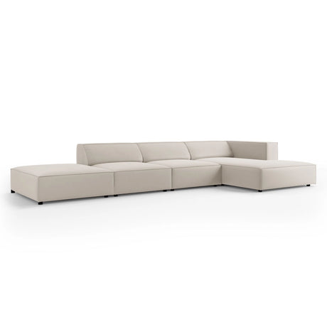 Arendal 5-Sitzer Ecksofa, Rechte Seite, aus Samt in Ecru (Casino Sand), 341x166x70 cm von Cosmopolitan Design – Bild 3
