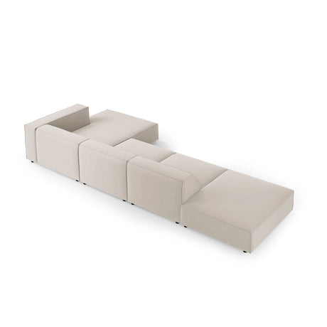 Arendal 5-Sitzer Ecksofa, Rechte Seite, aus Samt in Ecru (Casino Sand), 341x166x70 cm von Cosmopolitan Design – Bild 4