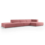 Arendal 5-Sitzer Ecksofa, Rechte Seite, aus Samt in Flamingo (Casino Salmon), 341x166x70 cm von Cosmopolitan Design – Bild 3