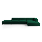Arendal 5-Sitzer Ecksofa, Rechte Seite, aus Samt in Flaschengrün (Casino Deep Green), 341x166x70 cm von Cosmopolitan Design – Bild 1