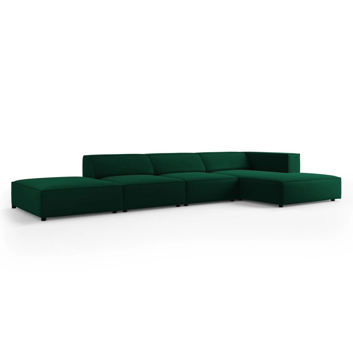 Arendal 5-Sitzer Ecksofa, Rechte Seite, aus Samt in Flaschengrün (Casino Deep Green), 341x166x70 cm von Cosmopolitan Design – Bild 3