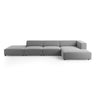Arendal 5-Sitzer Ecksofa, Rechte Seite, aus Samt in Hellgrau (Casino Ash), 341x166x70 cm von Cosmopolitan Design – Bild 1