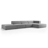 Arendal 5-Sitzer Ecksofa, Rechte Seite, aus Samt in Hellgrau (Casino Ash), 341x166x70 cm von Cosmopolitan Design – Bild 3