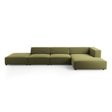 Arendal 5-Sitzer Ecksofa, Rechte Seite, aus Samt in Hellgrün (Casino Forest), 341x166x70 cm von Cosmopolitan Design – Bild 1