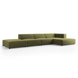 Arendal 5-Sitzer Ecksofa, Rechte Seite, aus Samt in Hellgrün (Casino Forest), 341x166x70 cm von Cosmopolitan Design – Bild 3