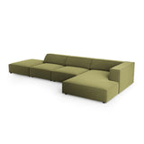 Arendal 5-Sitzer Ecksofa, Rechte Seite, aus Samt in Hellgrün (Casino Forest), 341x166x70 cm von Cosmopolitan Design – Bild 5