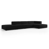 Arendal 5-Sitzer Ecksofa, Rechte Seite, aus Samt in Schwarz (Casino Black), 341x166x70 cm von Cosmopolitan Design – Bild 3