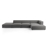 Arendal 5-Sitzer Ecksofa, Rechte Seite, aus Samt in Warmes Grau (Casino Anthracite), 341x166x70 cm von Cosmopolitan Design – Bild 1