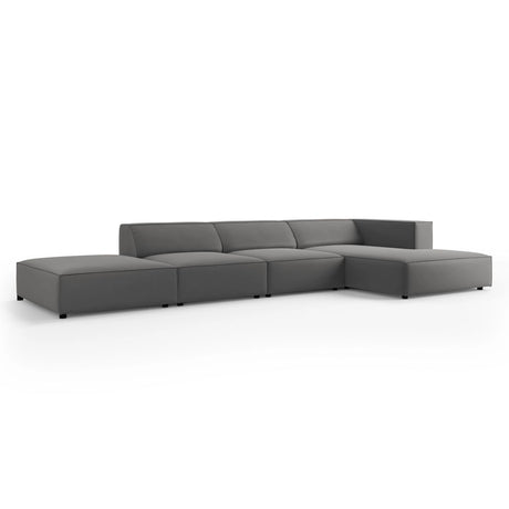 Arendal 5-Sitzer Ecksofa, Rechte Seite, aus Samt in Warmes Grau (Casino Anthracite), 341x166x70 cm von Cosmopolitan Design – Bild 3