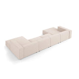 Arendal 6-Sitzer Panorama Sofa aus Chenille in Beige (Haga 30), Beine in Schwarzes Plastik, 364x166x70 cm von Cosmopolitan Design – Bild 4