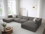 Arendal 6-Sitzer Panorama Sofa aus Chenille in Grau (Haga 16), Beine in Schwarzes Plastik, 364x166x70 cm von Cosmopolitan Design – Bild 2
