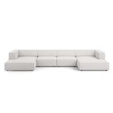 Arendal 6-Sitzer Panorama Sofa aus Chenille in Hellgrau (Haga 06), Beine in Schwarzes Plastik, 364x166x70 cm von Cosmopolitan Design – Bild 1