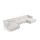 Arendal 6-Sitzer Panorama Sofa aus Chenille in Hellgrau (Haga 06), Beine in Schwarzes Plastik, 364x166x70 cm von Cosmopolitan Design – Bild 5
