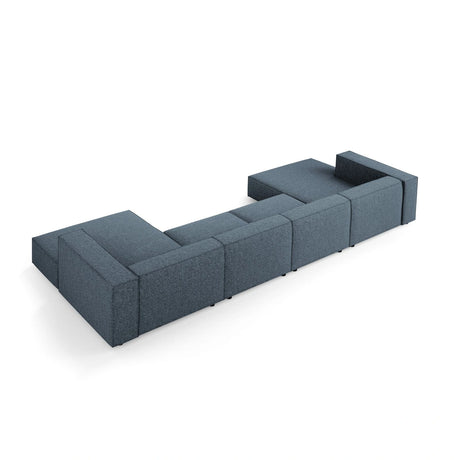 Arendal 6-Sitzer Panorama Sofa aus Chenille in Königsblau (Haga 86), Beine in Schwarzes Plastik, 364x166x70 cm von Cosmopolitan Design – Bild 4