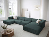 Arendal 6-Sitzer Panorama Sofa aus Chenille in Petrol (Haga 78), Beine in Schwarzes Plastik, 364x166x70 cm von Cosmopolitan Design – Bild 2