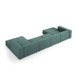 Arendal 6-Sitzer Panorama Sofa aus Chenille in Petrol (Haga 78), Beine in Schwarzes Plastik, 364x166x70 cm von Cosmopolitan Design – Bild 4