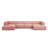 Arendal 6-Sitzer Panorama Sofa aus Chenille in Rosa (Haga 52), Beine in Schwarzes Plastik, 364x166x70 cm von Cosmopolitan Design – Bild 1