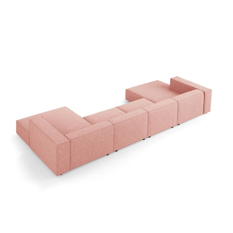 Arendal 6-Sitzer Panorama Sofa aus Chenille in Rosa (Haga 52), Beine in Schwarzes Plastik, 364x166x70 cm von Cosmopolitan Design – Bild 4