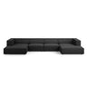 Arendal 6-Sitzer Panorama Sofa aus Chenille in Schwarz (Haga 19), Beine in Schwarzes Plastik, 364x166x70 cm von Cosmopolitan Design – Bild 1