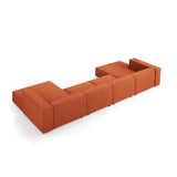 Arendal 6-Sitzer Panorama Sofa aus Chenille in Terrakotta (Haga 44), Beine in Schwarzes Plastik, 364x166x70 cm von Cosmopolitan Design – Bild 4