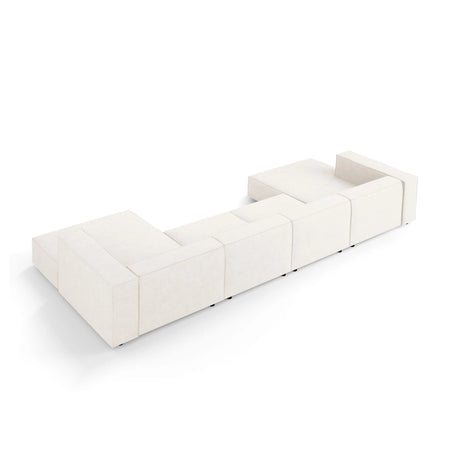 Arendal 6-Sitzer Panorama Sofa aus Chenille mit Cordoptik in Elfenbein (Brave Me 1), Beine in Schwarzes Plastik, 364x166x70 cm von Cosmopolitan Design – Bild 4