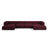 Arendal 6-Sitzer Panorama Sofa aus Chenille mit Cordoptik in Rubin (Brave Me 8), Beine in Schwarzes Plastik, 364x166x70 cm von Cosmopolitan Design – Bild 1