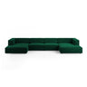 Arendal 6-Sitzer Panorama Sofa aus Samt in Flaschengrün (Casino Deep Green), Beine in Schwarzes Plastik, 364x166x70 cm von Cosmopolitan Design – Bild 1