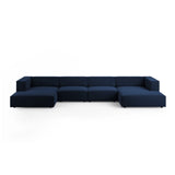 Arendal 6-Sitzer Panorama Sofa aus Samt in Königsblau (Casino Deep Blue), Beine in Schwarzes Plastik, 364x166x70 cm von Cosmopolitan Design – Bild 1