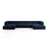 Arendal 6-Sitzer Panorama Sofa aus Samt in Königsblau (Casino Deep Blue), Beine in Schwarzes Plastik, 364x166x70 cm von Cosmopolitan Design – Bild 1