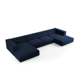 Arendal 6-Sitzer Panorama Sofa aus Samt in Königsblau (Casino Deep Blue), Beine in Schwarzes Plastik, 364x166x70 cm von Cosmopolitan Design – Bild 3