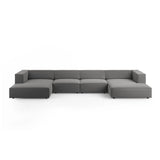 Arendal 6-Sitzer Panorama Sofa aus Samt in Warmes Grau (Casino Anthracite), Beine in Schwarzes Plastik, 364x166x70 cm von Cosmopolitan Design – Bild 1