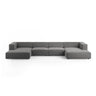 Arendal 6-Sitzer Panorama Sofa aus Samt in Warmes Grau (Casino Anthracite), Beine in Schwarzes Plastik, 364x166x70 cm von Cosmopolitan Design – Bild 1