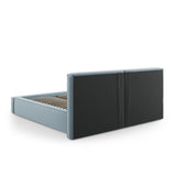 Arendal Bett mit Doppelkopfteil und Stauraum aus Samt in Hellblau (Bluvel 06), 140x200 cm von Cosmopolitan Design – Bild 7