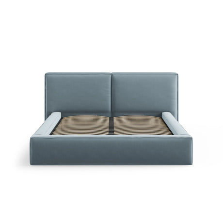 Arendal Bett mit Doppelkopfteil und Stauraum aus Samt in Hellblau (Bluvel 06), 160x200 cm von Cosmopolitan Design – Bild 5