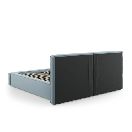 Arendal Bett mit Doppelkopfteil und Stauraum aus Samt in Hellblau (Bluvel 06), 160x200 cm von Cosmopolitan Design – Bild 7