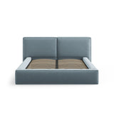 Arendal Bett mit Doppelkopfteil und Stauraum aus Samt in Hellblau (Bluvel 06), 180x200 cm von Cosmopolitan Design – Bild 5