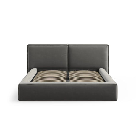 Arendal Bett mit Doppelkopfteil und Stauraum aus Samt in Hellgrau (Bluvel 13), 160x200 cm von Cosmopolitan Design – Bild 5