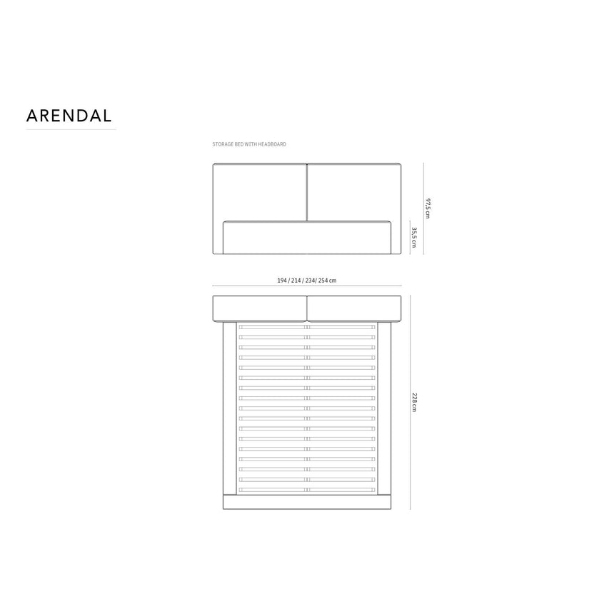 Arendal Bett mit Doppelkopfteil und Stauraum aus Samt in Rosa (Bluvel 52), 140x200 cm von Cosmopolitan Design – Bild 3