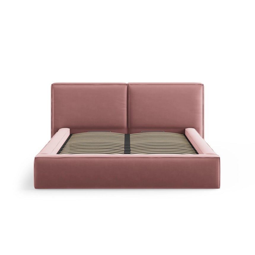 Arendal Bett mit Doppelkopfteil und Stauraum aus Samt in Rosa (Bluvel 52), 160x200 cm von Cosmopolitan Design – Bild 5