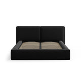 Arendal Bett mit Doppelkopfteil und Stauraum aus Samt in Schwarz (Bluvel 19), 180x200 cm von Cosmopolitan Design – Bild 5