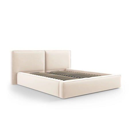 Arendal Bett mit Doppelkopfteil und Stauraum aus Samt oder Strukturstoff, 160x200 cm von Cosmopolitan Design – Bild 4