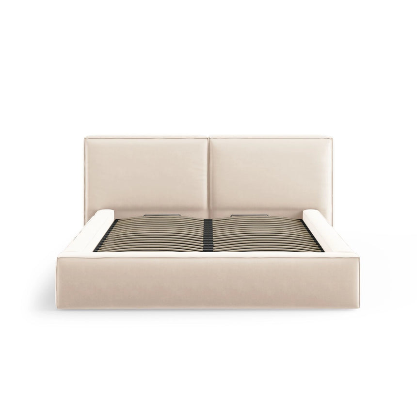 Arendal Bett mit Doppelkopfteil und Stauraum aus Samt oder Strukturstoff, 180x200 cm von Cosmopolitan Design – Bild 5