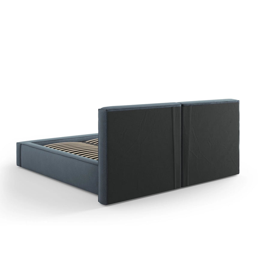 Arendal Bett mit Doppelkopfteil und Stauraum aus Strukturierter Stoff in Blau (Megan 361), 160x200 cm von Cosmopolitan Design – Bild 5