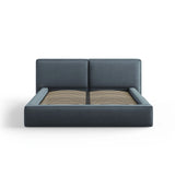 Arendal Bett mit Doppelkopfteil und Stauraum aus Strukturierter Stoff in Blau (Megan 361), 180x200 cm von Cosmopolitan Design – Bild 3