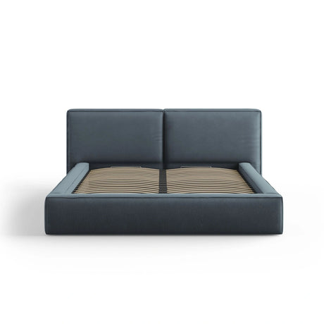Arendal Bett mit Doppelkopfteil und Stauraum aus Strukturierter Stoff in Blau (Megan 361), 180x200 cm von Cosmopolitan Design – Bild 3
