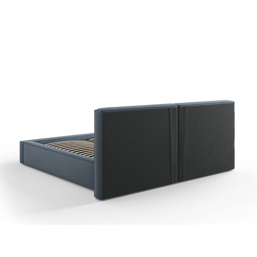 Arendal Bett mit Doppelkopfteil und Stauraum aus Strukturierter Stoff in Blau (Megan 361), 180x200 cm von Cosmopolitan Design – Bild 5