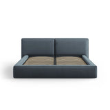 Arendal Bett mit Doppelkopfteil und Stauraum aus Strukturierter Stoff in Blau (Megan 361), 200x200 cm von Cosmopolitan Design – Bild 3