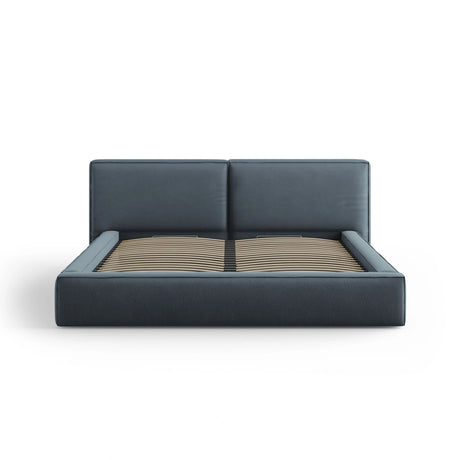 Arendal Bett mit Doppelkopfteil und Stauraum aus Strukturierter Stoff in Blau (Megan 361), 200x200 cm von Cosmopolitan Design – Bild 3
